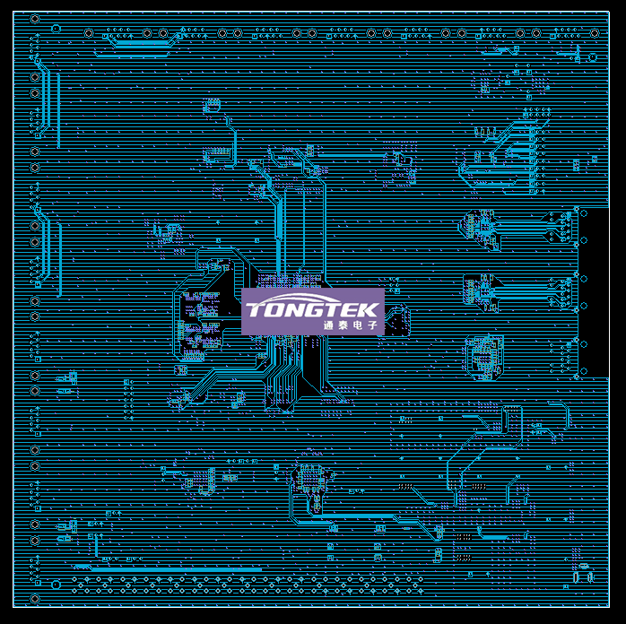 pcb layout bottom层展示pcb layout top层展示最小线距:5mil最小线宽